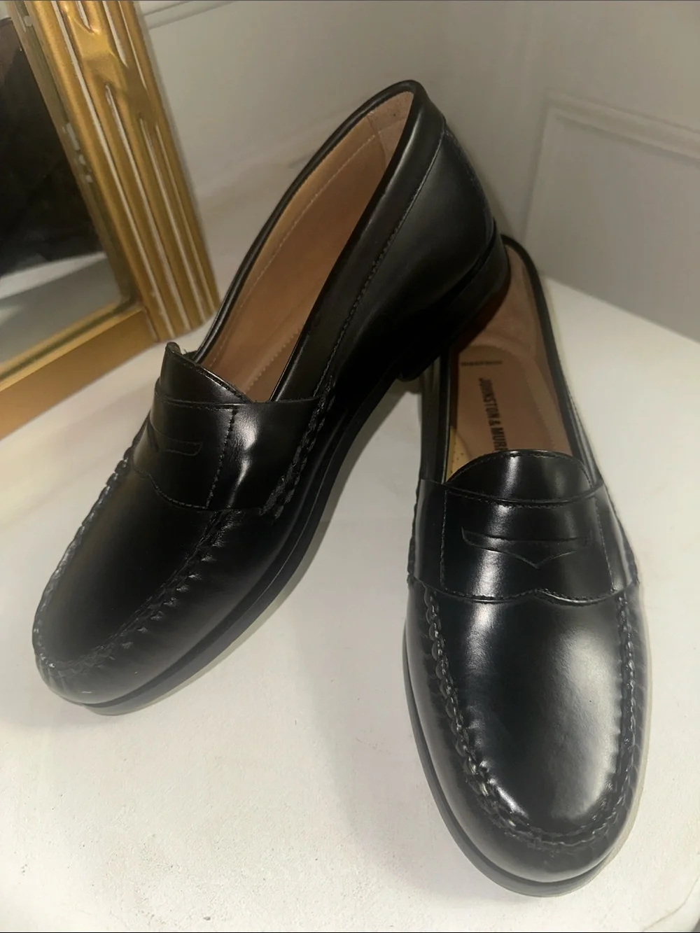 Johnston & Murphy Black Leather Penny Loafers Men’s Size 8 NWOT